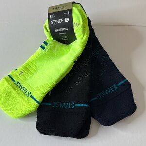Stance 3-pk Performance mid Cushion Athletic Tab Socks Volt Large